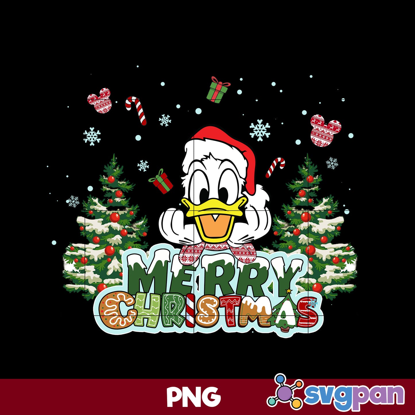 Donald Duck Christmas PNG, Disney Christmas PNG, Christmas PNG File.