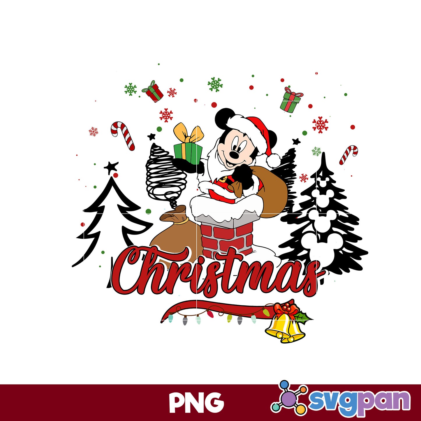 Disney Mickey Christmas PNG, Disney Christmas PNG, Christmas PNG File.