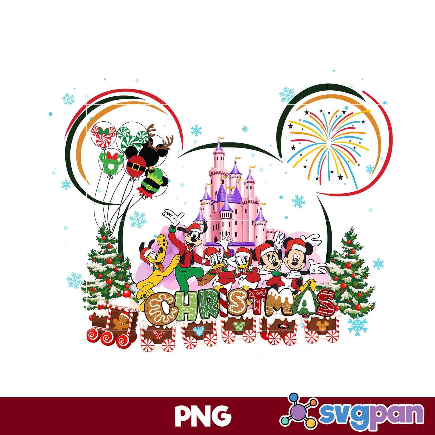 Disney Merry Christmas PNG, Christmas PNG Digital File.