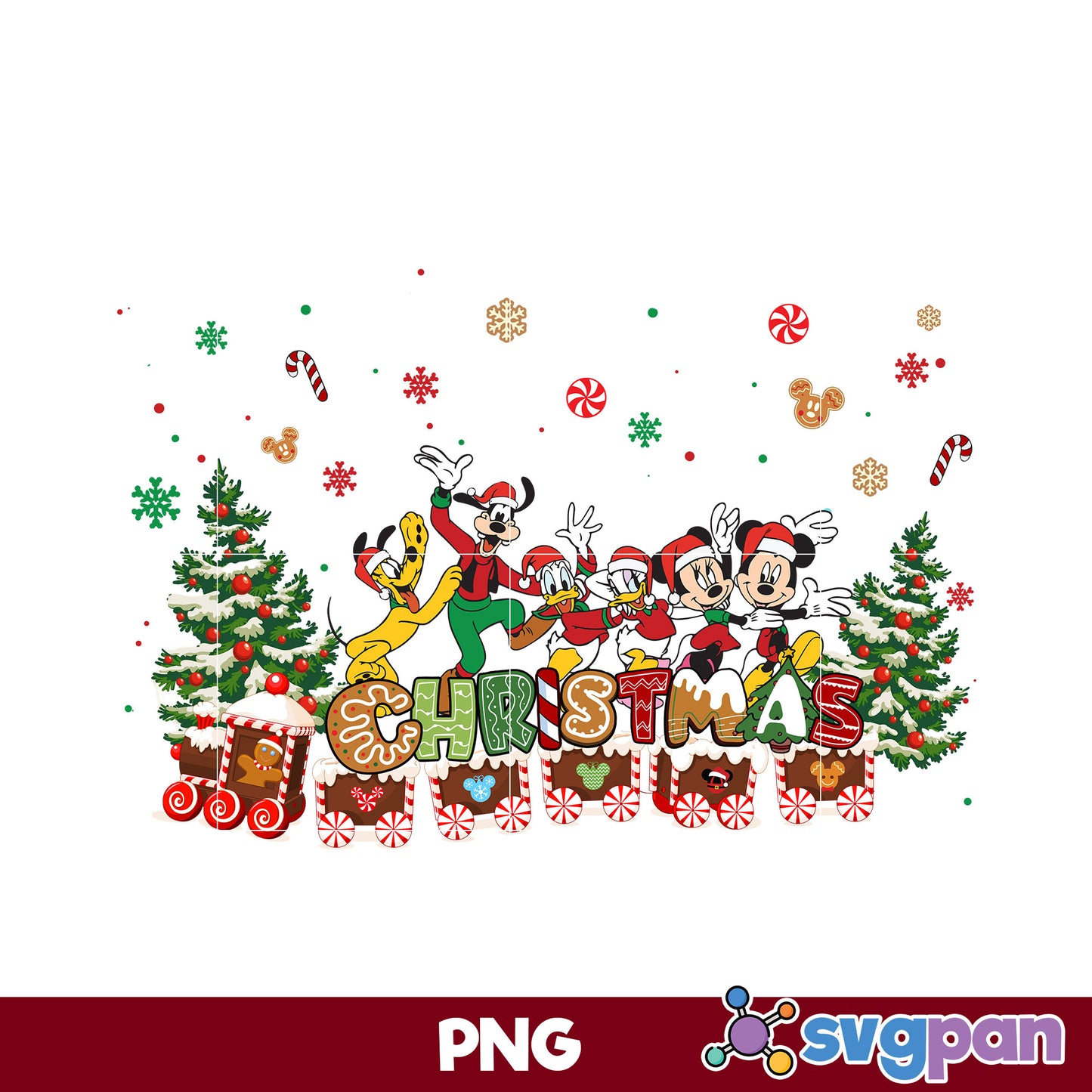 Family Disney Santa Claus Hat Christmas PNG, Disney Christmas PNG.