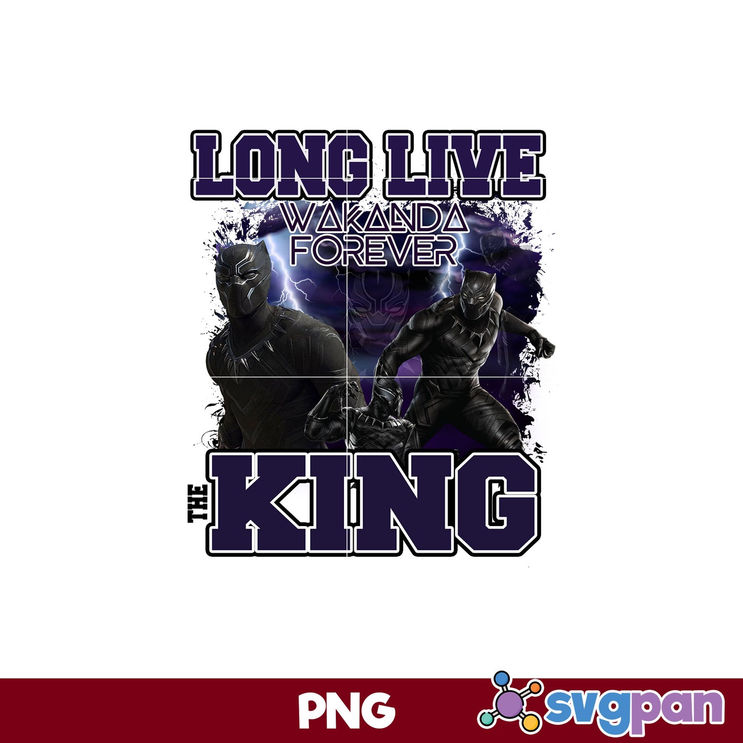 Black Panther Wakanda Forever PNG, Long Live The King PNG, Marvel PNG