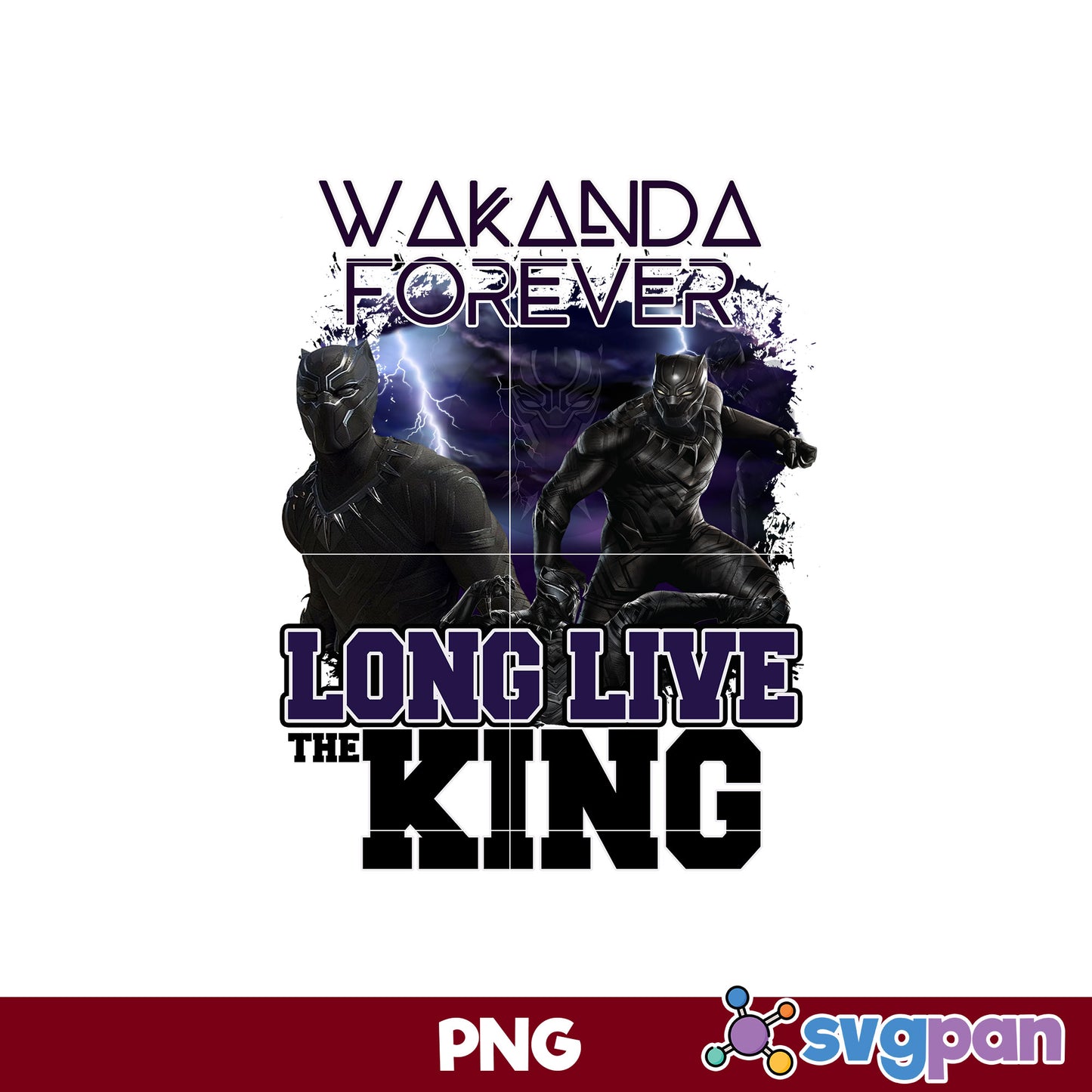 Black Panther Long Live The King PNG, Wakanda Forever PNG, Marvel PNG
