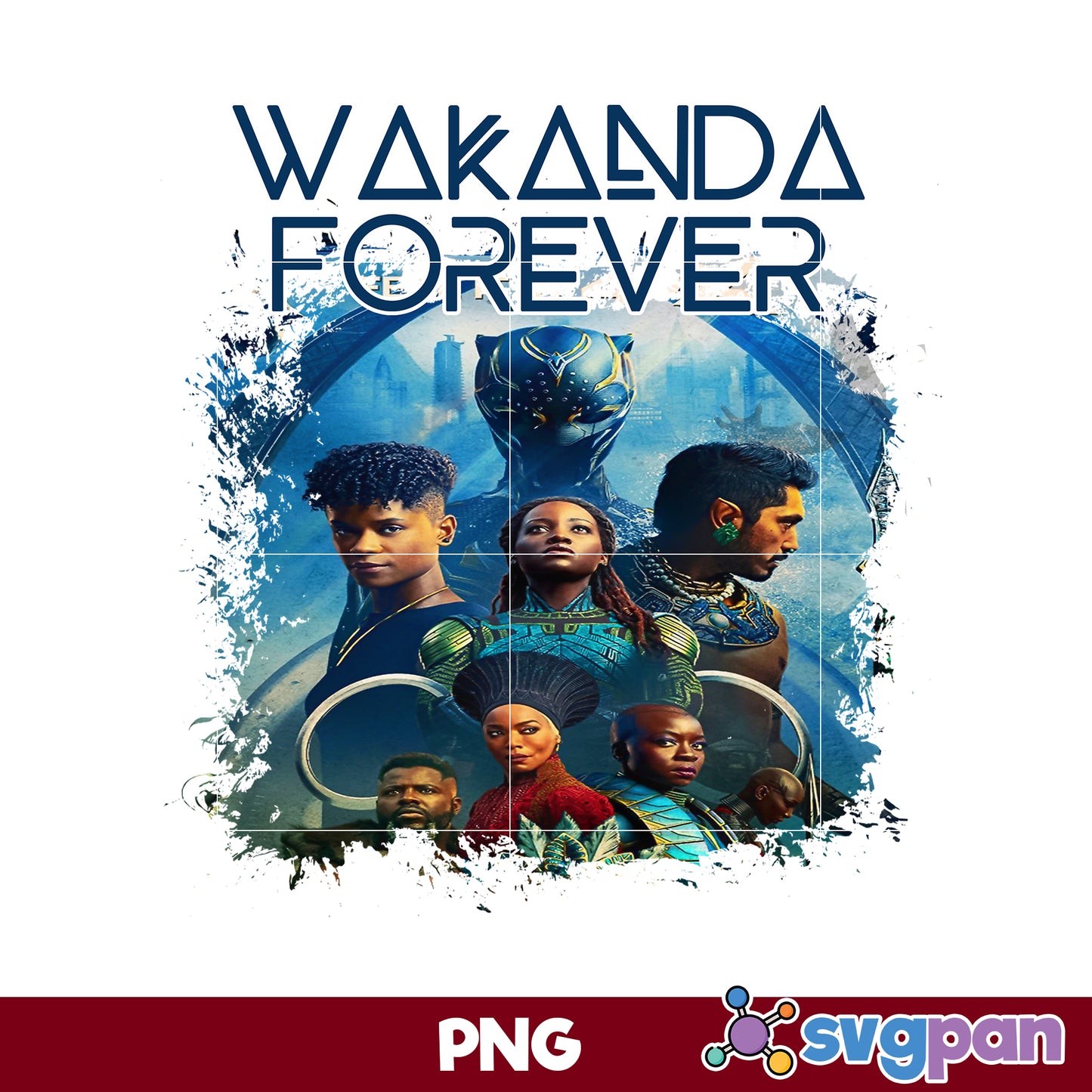 Wakanda Forever PNG, Wakanda Forever Group Shot Comic Long Sleeve PNG