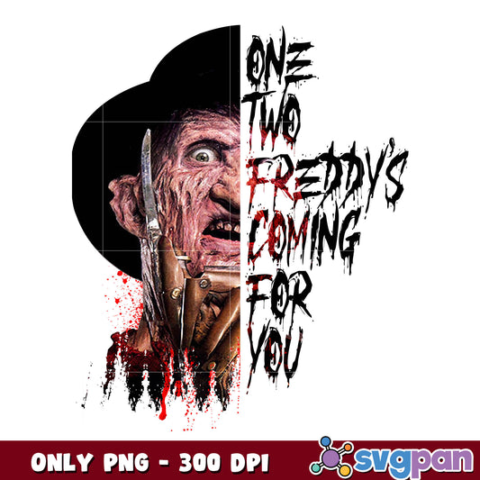  Freddy Krueger One Two Freddy's Coming for You png