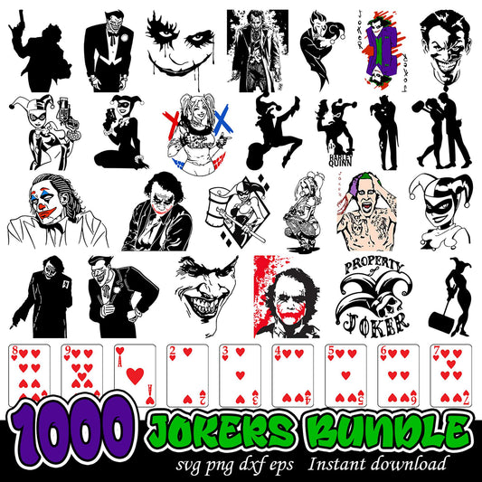 1000 Joker SVG Bundle for Creative Projects Instant Download