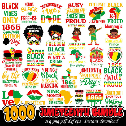 1000 Juneteenth SVG Bundle Celebrating Freedom and Pride