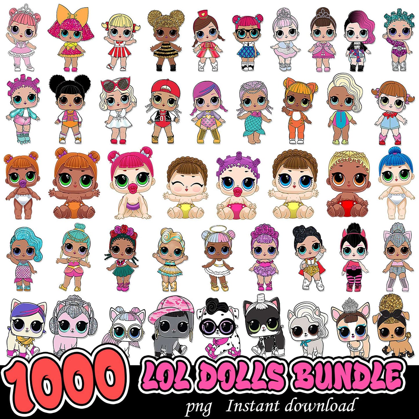 1000 LOL Dolls SVG Bundle PNG Instant Download