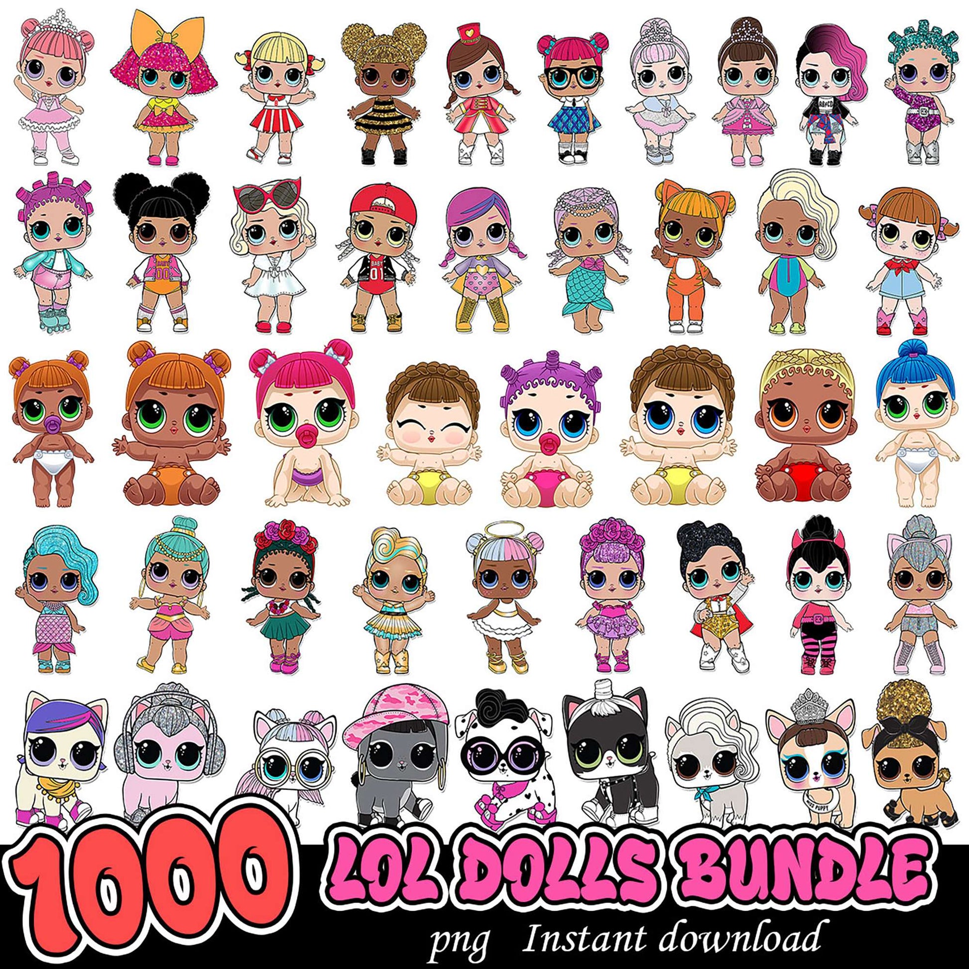 1000 LOL Dolls SVG Bundle PNG Instant Download