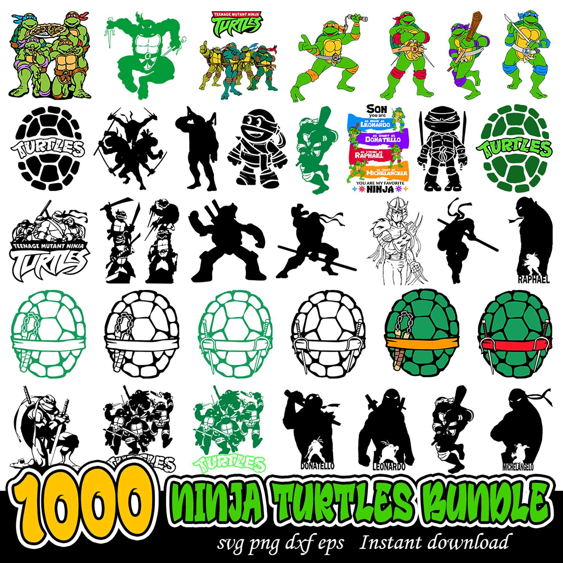 1000 Ninja Turtles SVG Bundle for Instant Download Crafts
