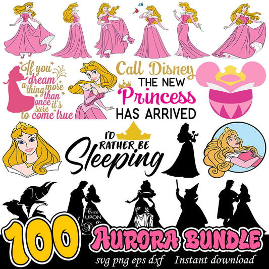 100 Aurora Princess SVG Bundle Instant Download