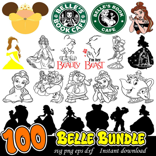 100 Belle SVG Bundle Instant Download