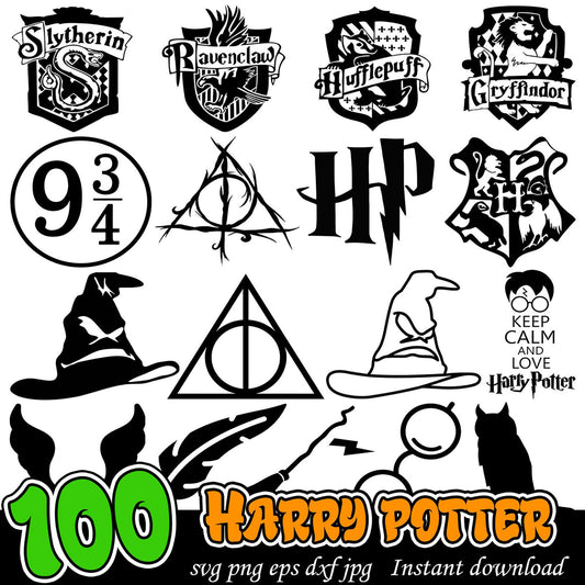 100 Harry Potter SVG Bundle Instant Download