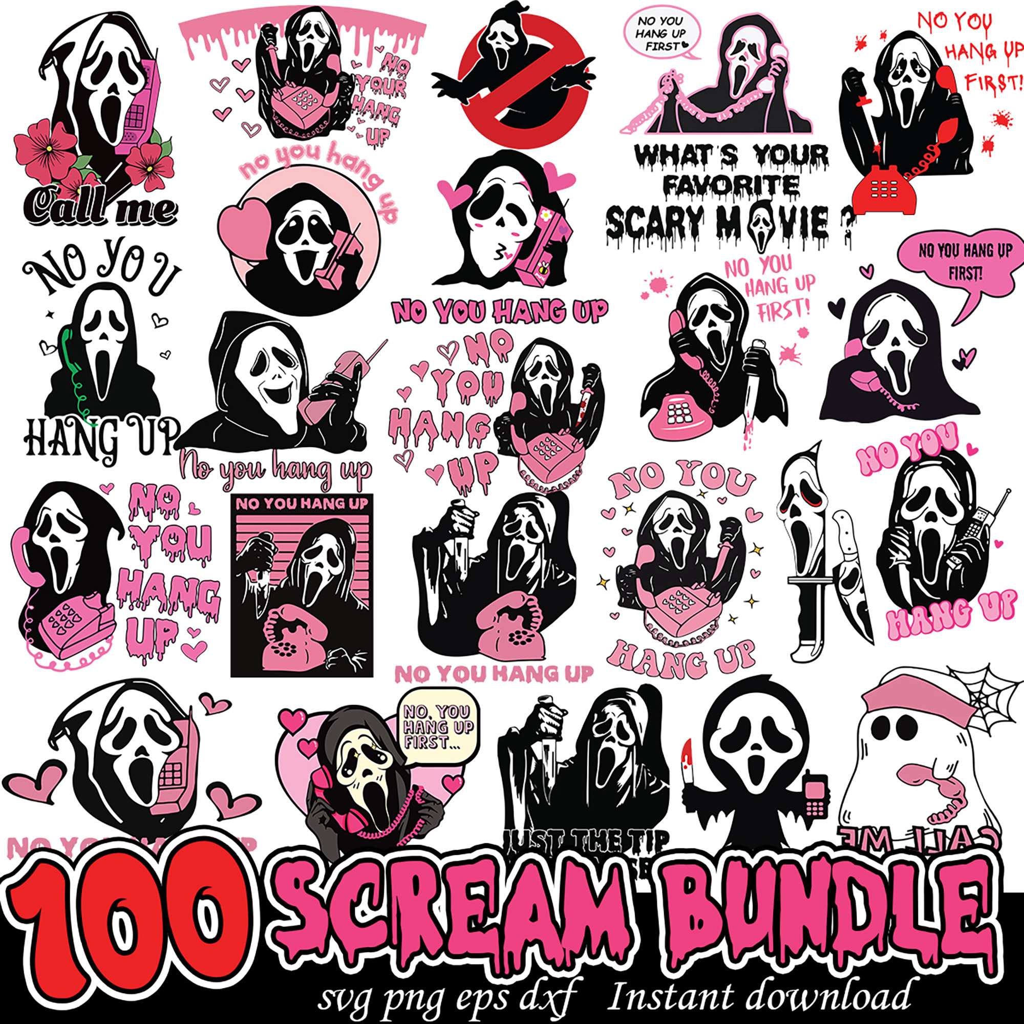 100 Scream SVG Bundle Instant Download – svgpan