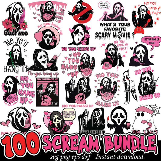 100 Scream SVG Bundle Instant Download