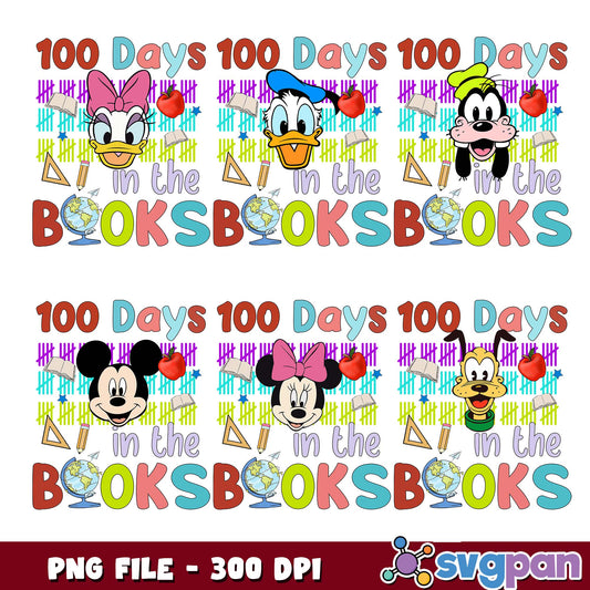 100 days in the books png bundle