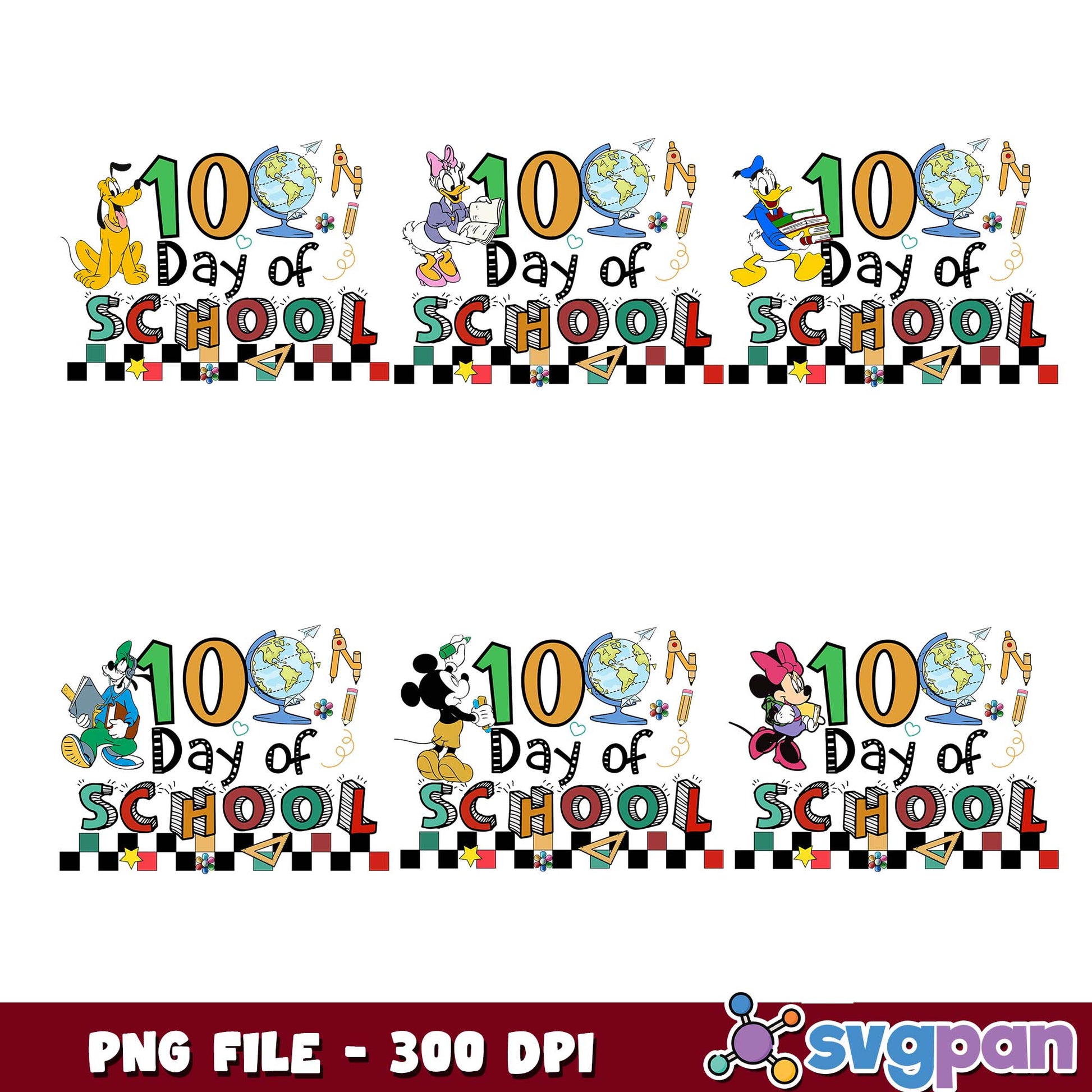 100 days of mickey mouse png bundle