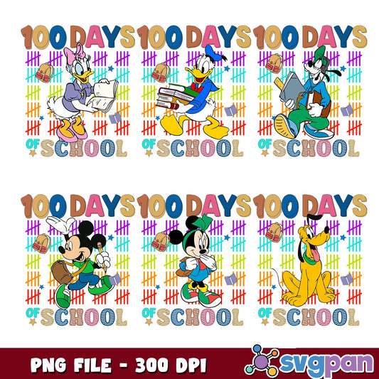 100 days of mickey school png bundle