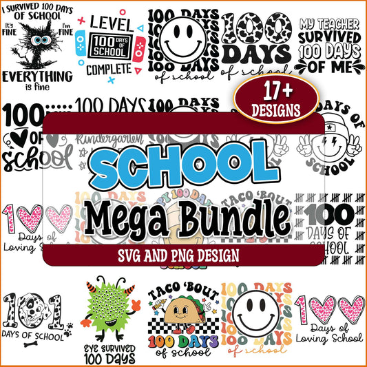 100 days school quotes svg bundle