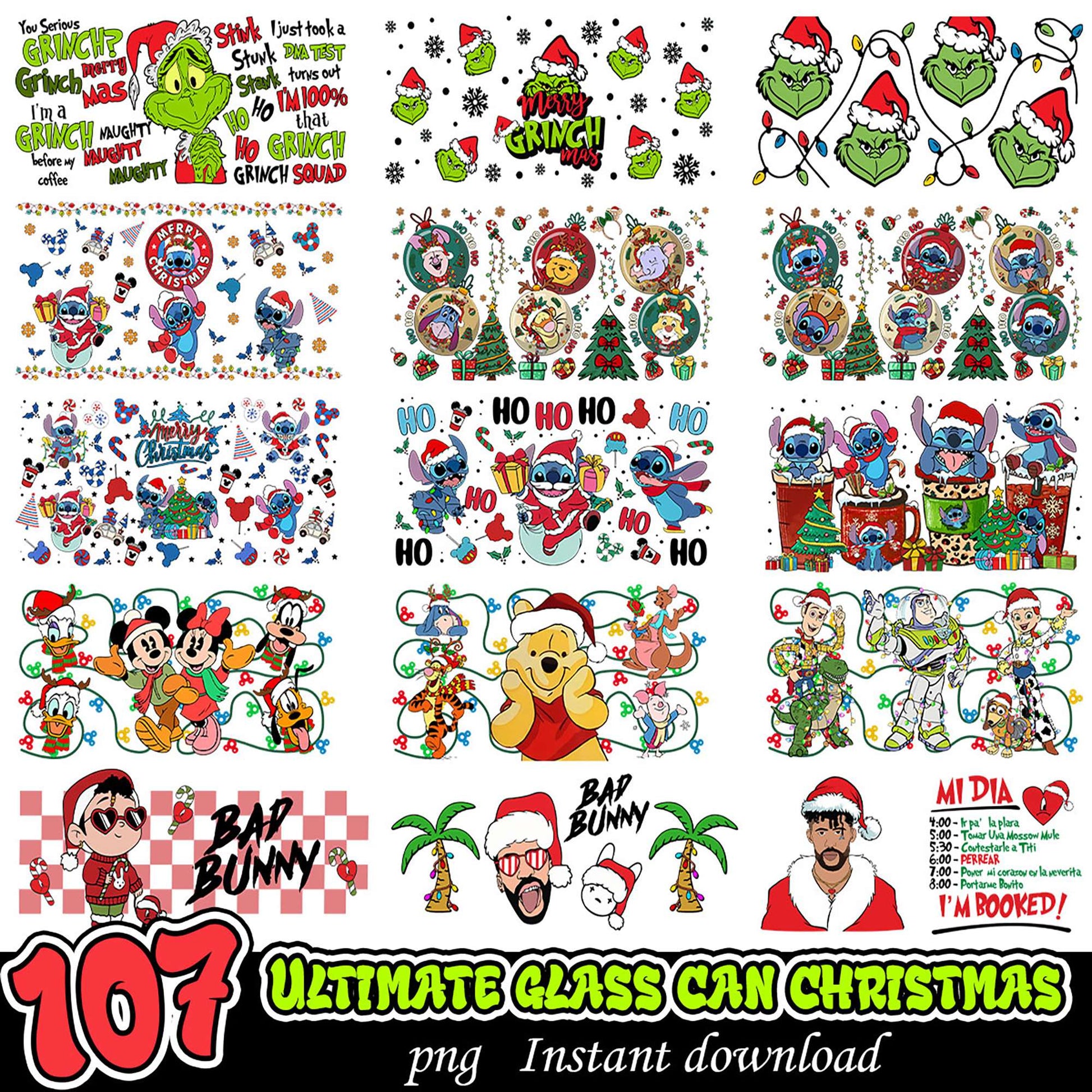 107 Christmas PNG Designs Instant Download