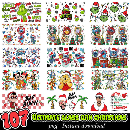 107 Christmas PNG Designs Instant Download