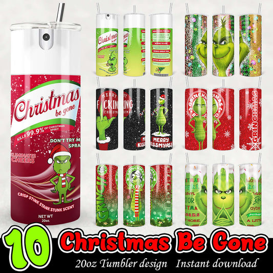 10 Grinch Christmas Tumbler Designs PNG