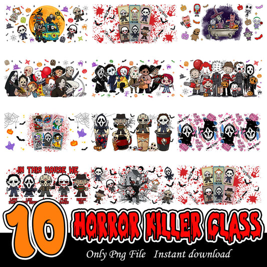 10 Horror Killer Class PNG Bundle for Instant Download
