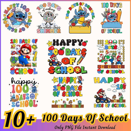 10 PNG 100 Days Of School Designs