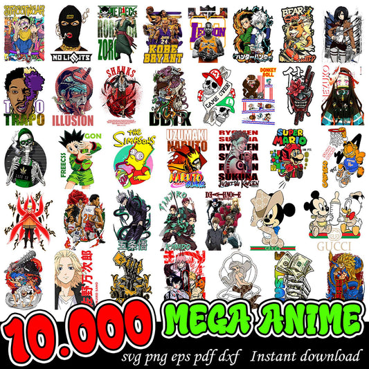 10 Thousand Mega Anime Bundle PNG Instant Download Offer