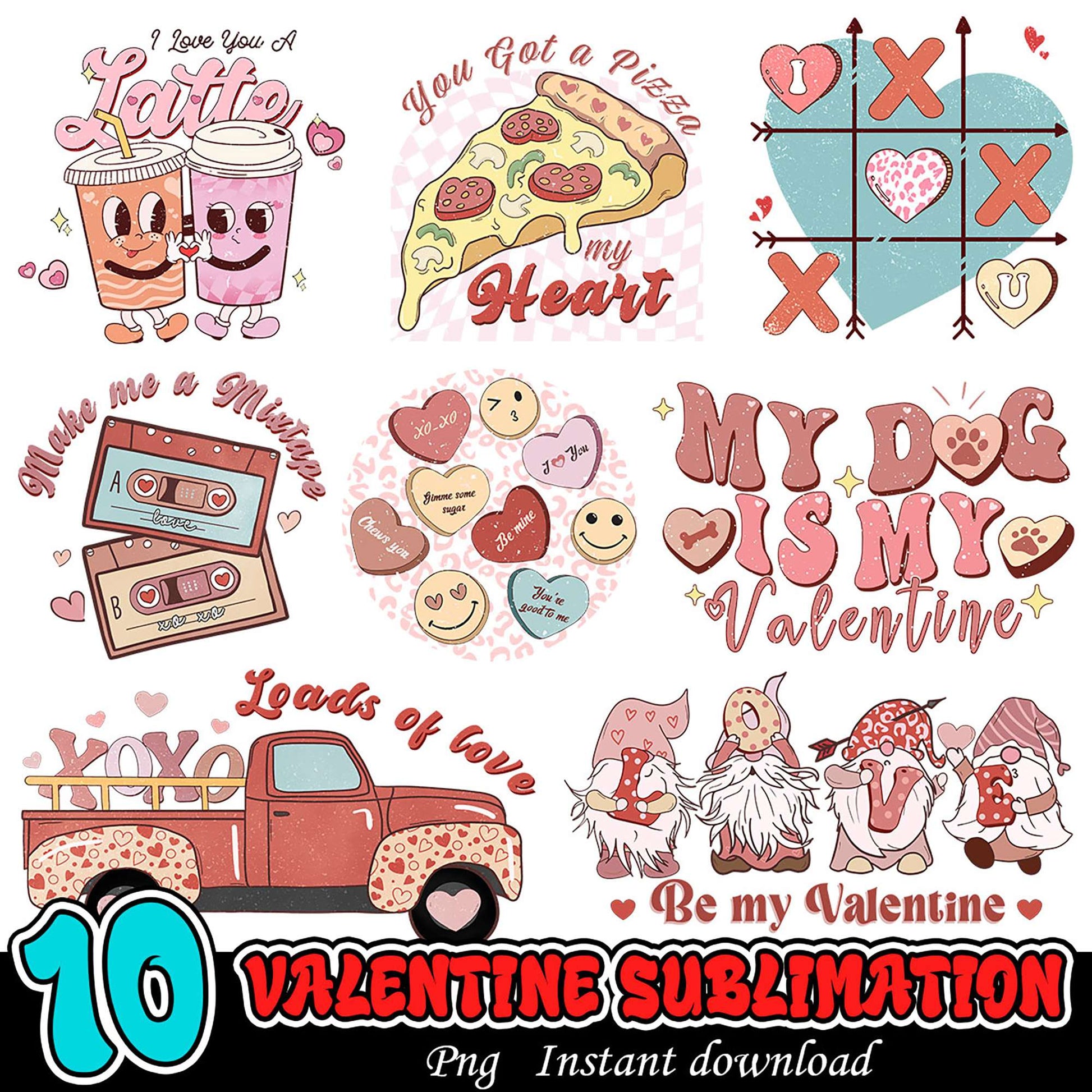 10 Valentine Sublimation PNG Designs