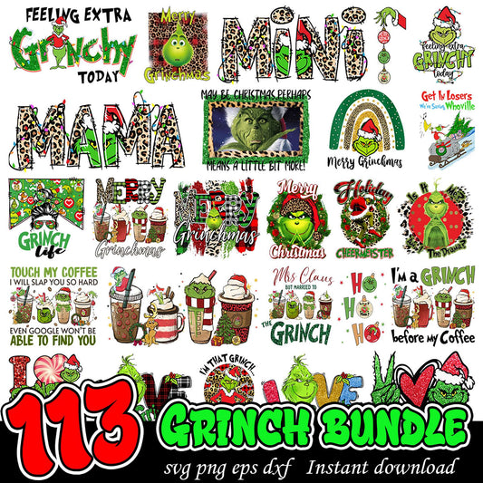 113 Grinch SVG Bundle Instant Download