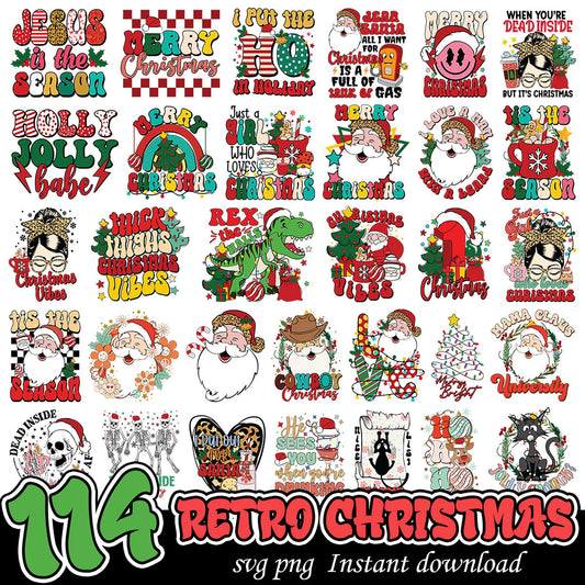 114 Retro Christmas SVG PNG Designs