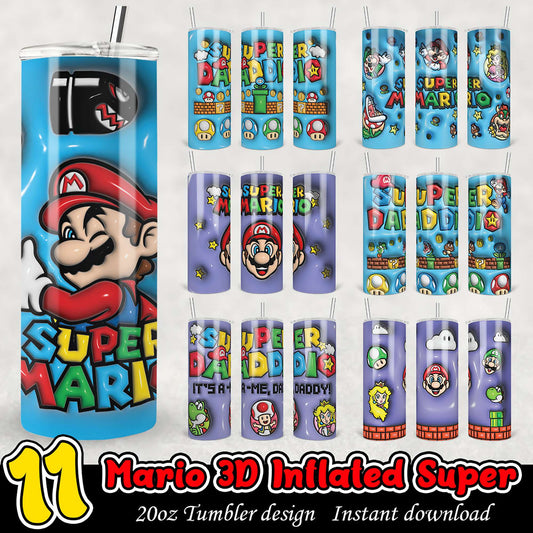 11 Mario 3D Inflated Tumbler Designs