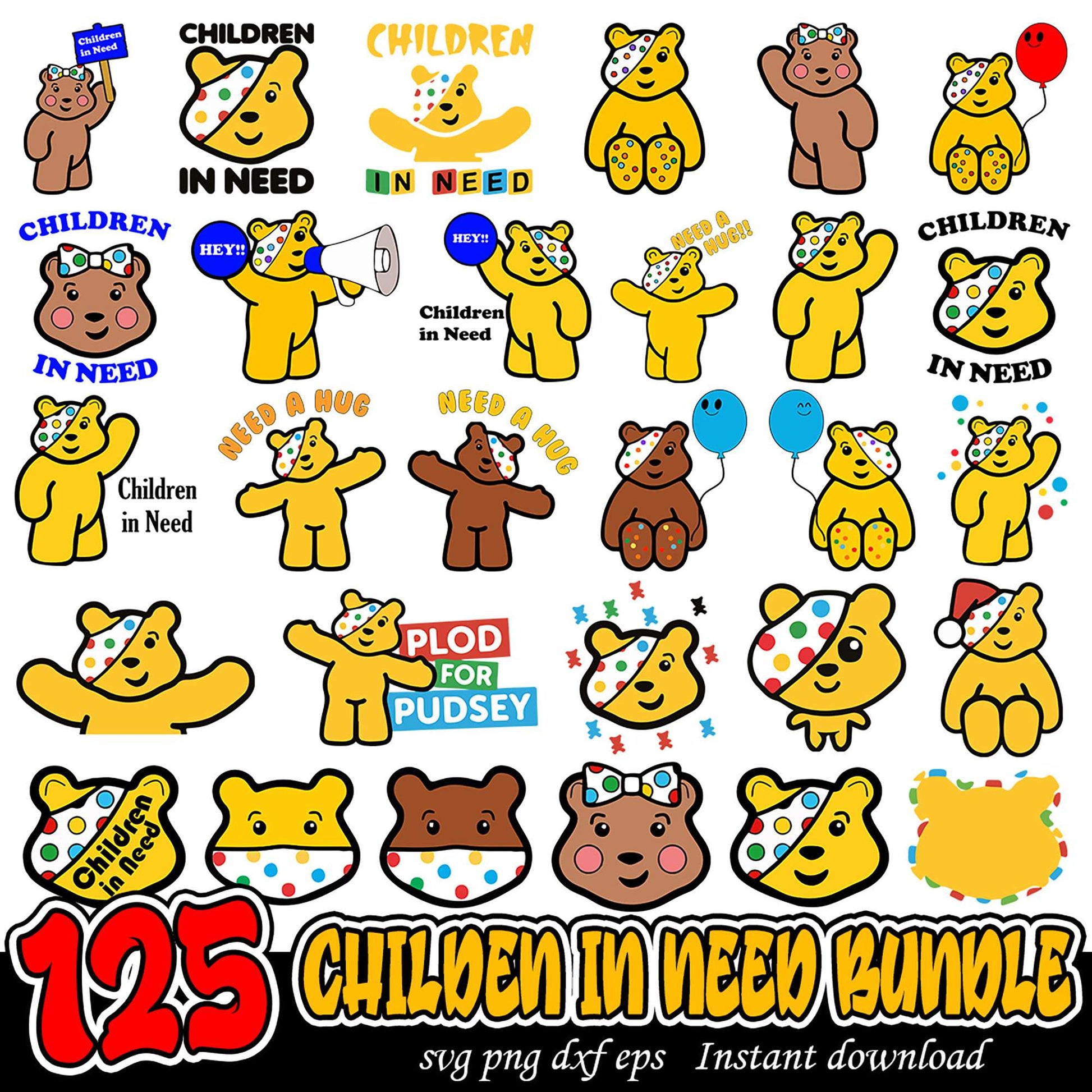 125 Children in Need SVG Bundle for Creative Projects