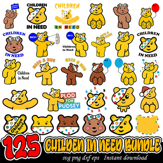 125 Children in Need SVG Bundle for Creative Projects