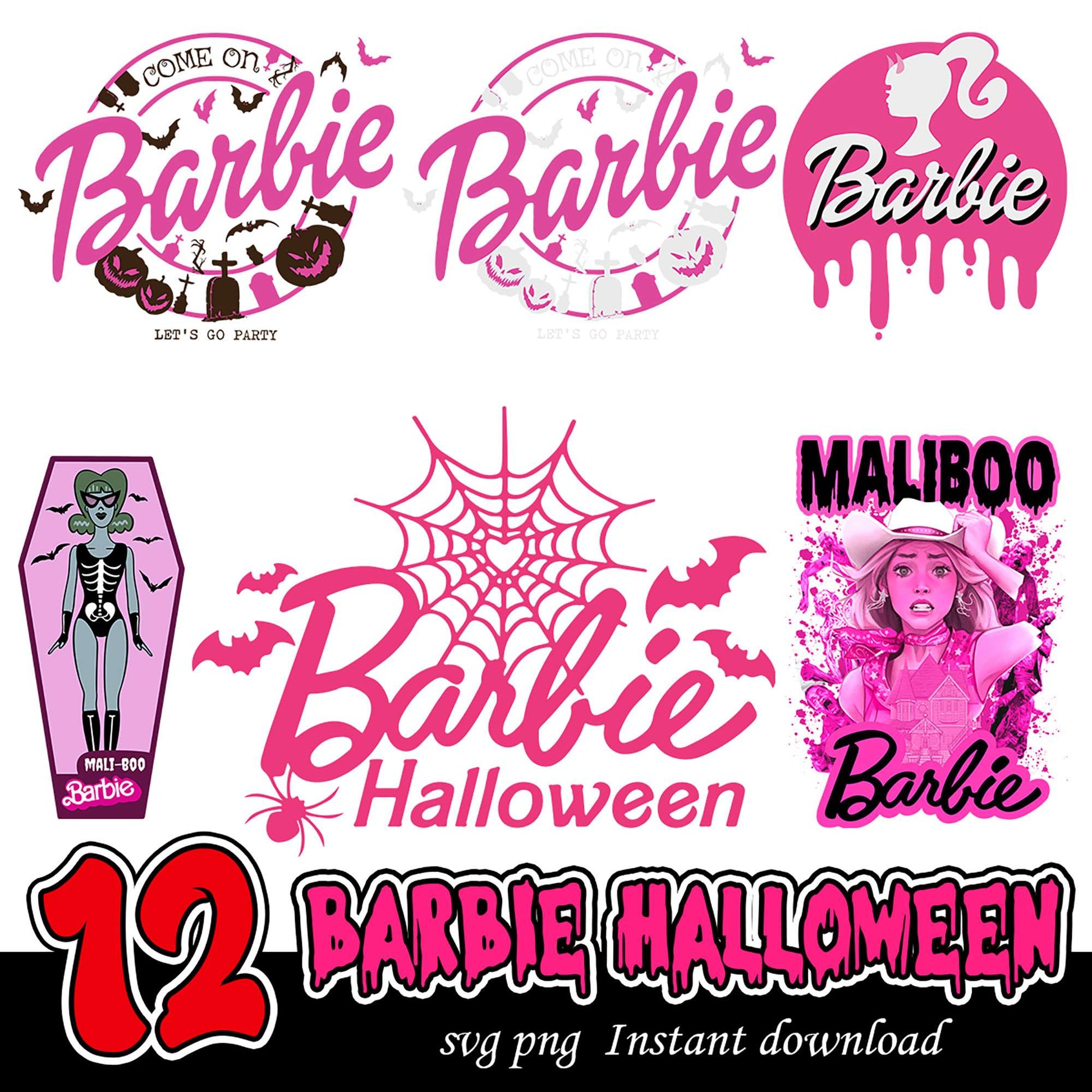 12 Barbie Halloween Bundle PNG Graphics for Instant Download