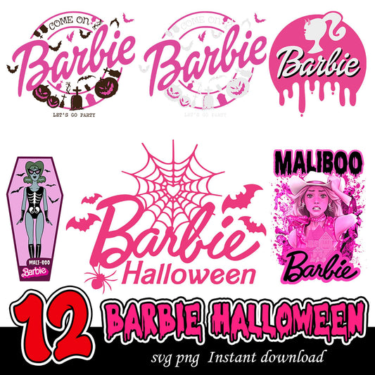 12 Barbie Halloween Bundle PNG Graphics for Instant Download