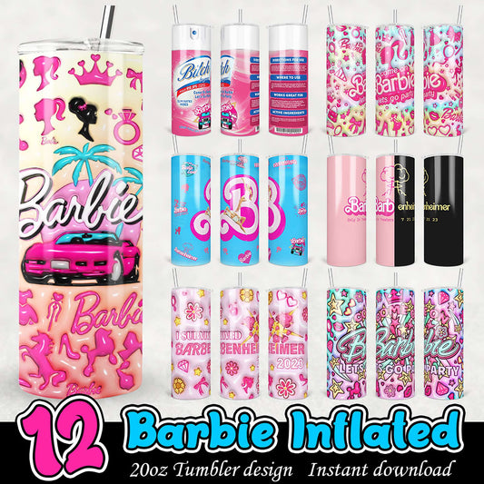 12 Barbie Inflated Tumbler Designs
