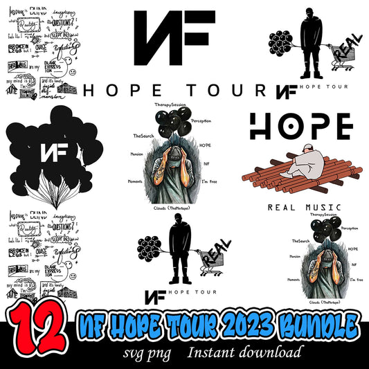 12 NF Hope Tour 2023 SVG PNG Digital Download Bundle
