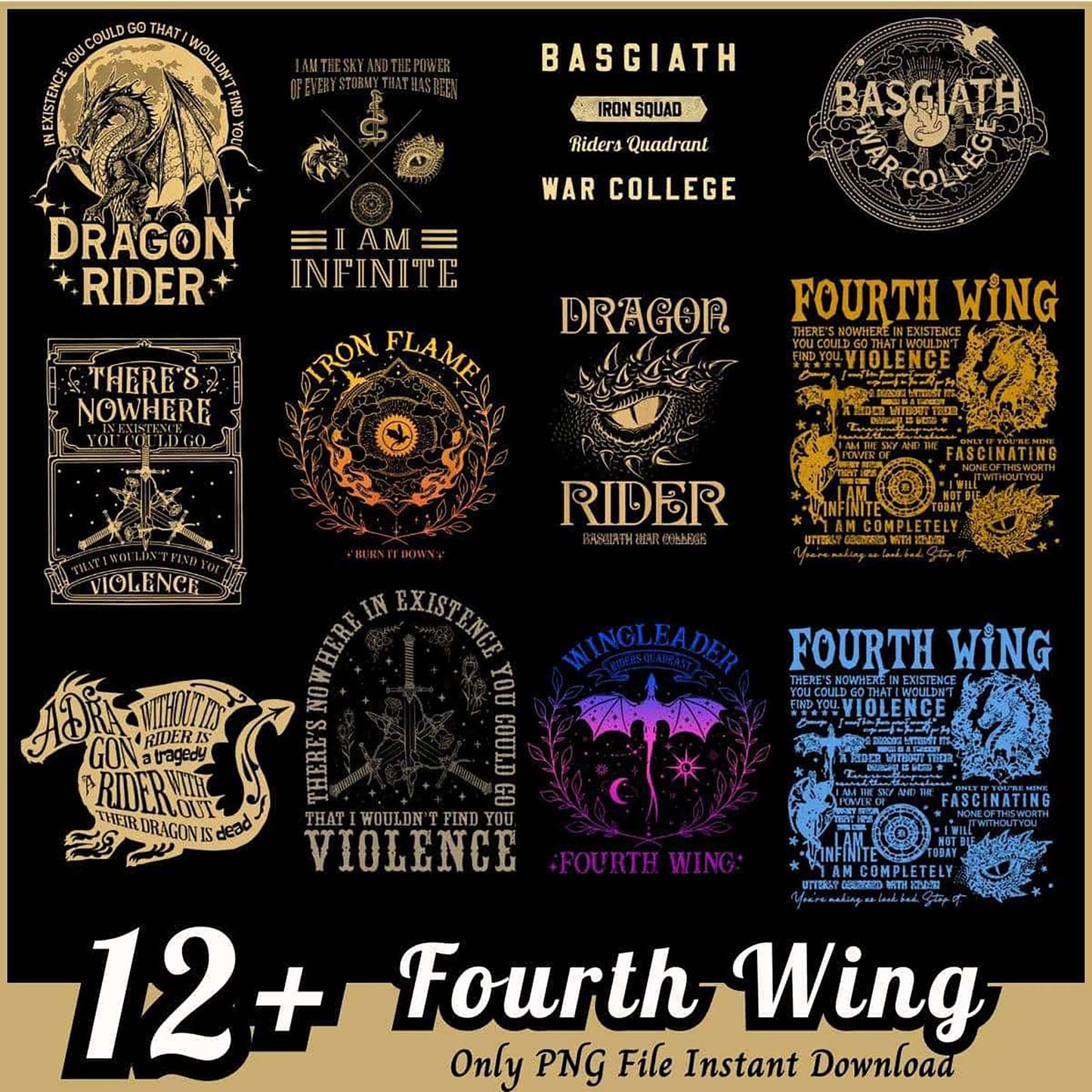 12+ Fourth Wing Dragon Rider PNGs