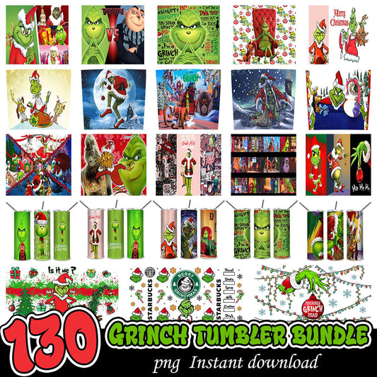 130 Grinch Tumbler PNG Bundle