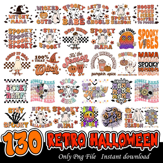 130 Retro Halloween PNG Designs
