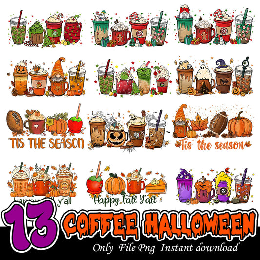 13 Unique Halloween Coffee PNG Designs for Instant Download