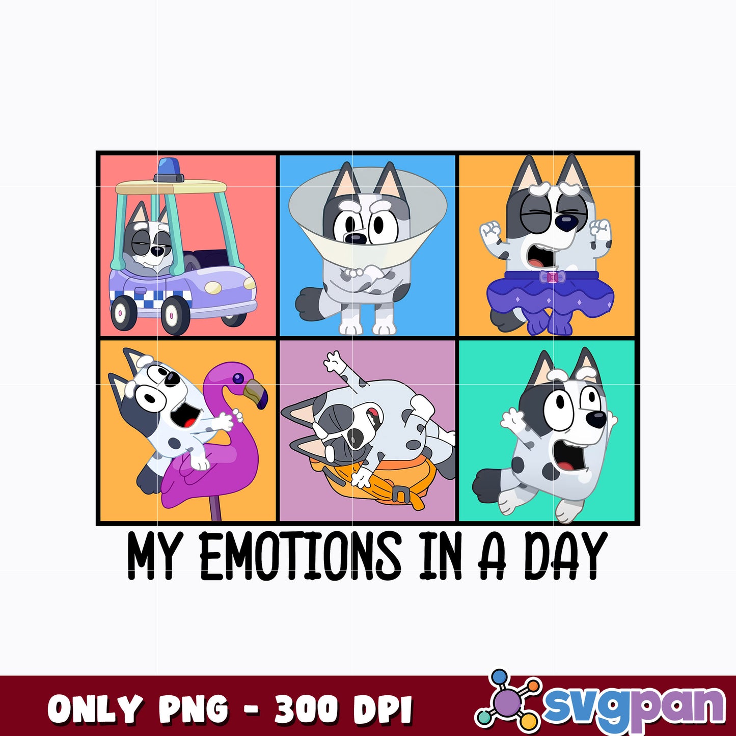 Bluey My Emotions In A Day png 