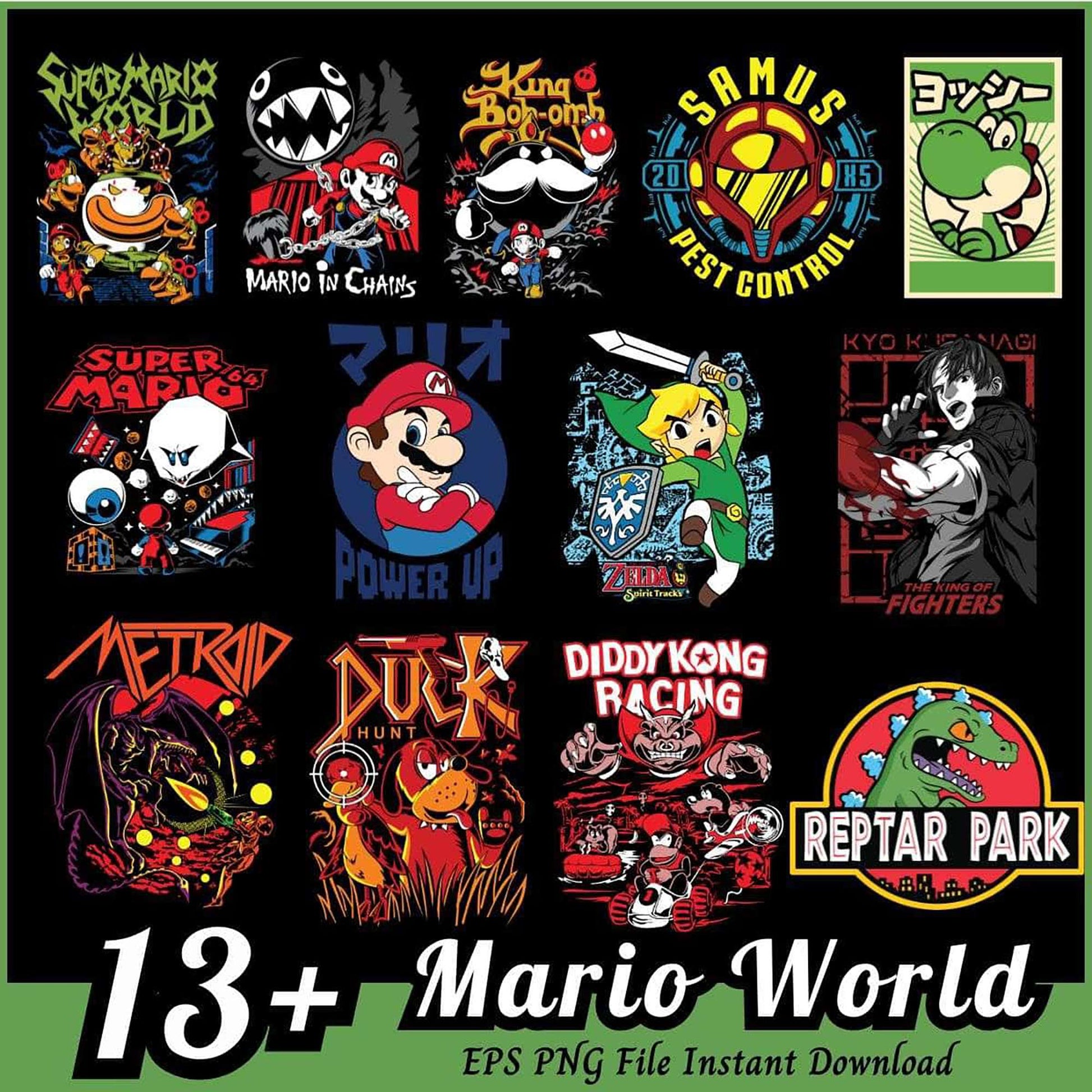 13+ Mario World PNG Bundle - Instant Download