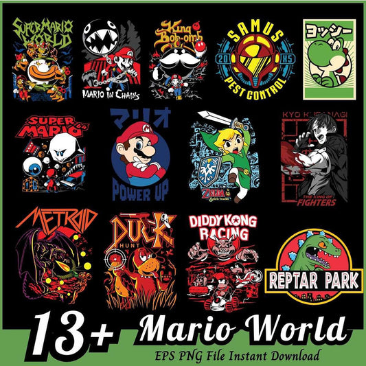 13+ Mario World PNG Bundle - Instant Download