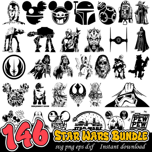 146 Star Wars SVG Bundle Instant Download