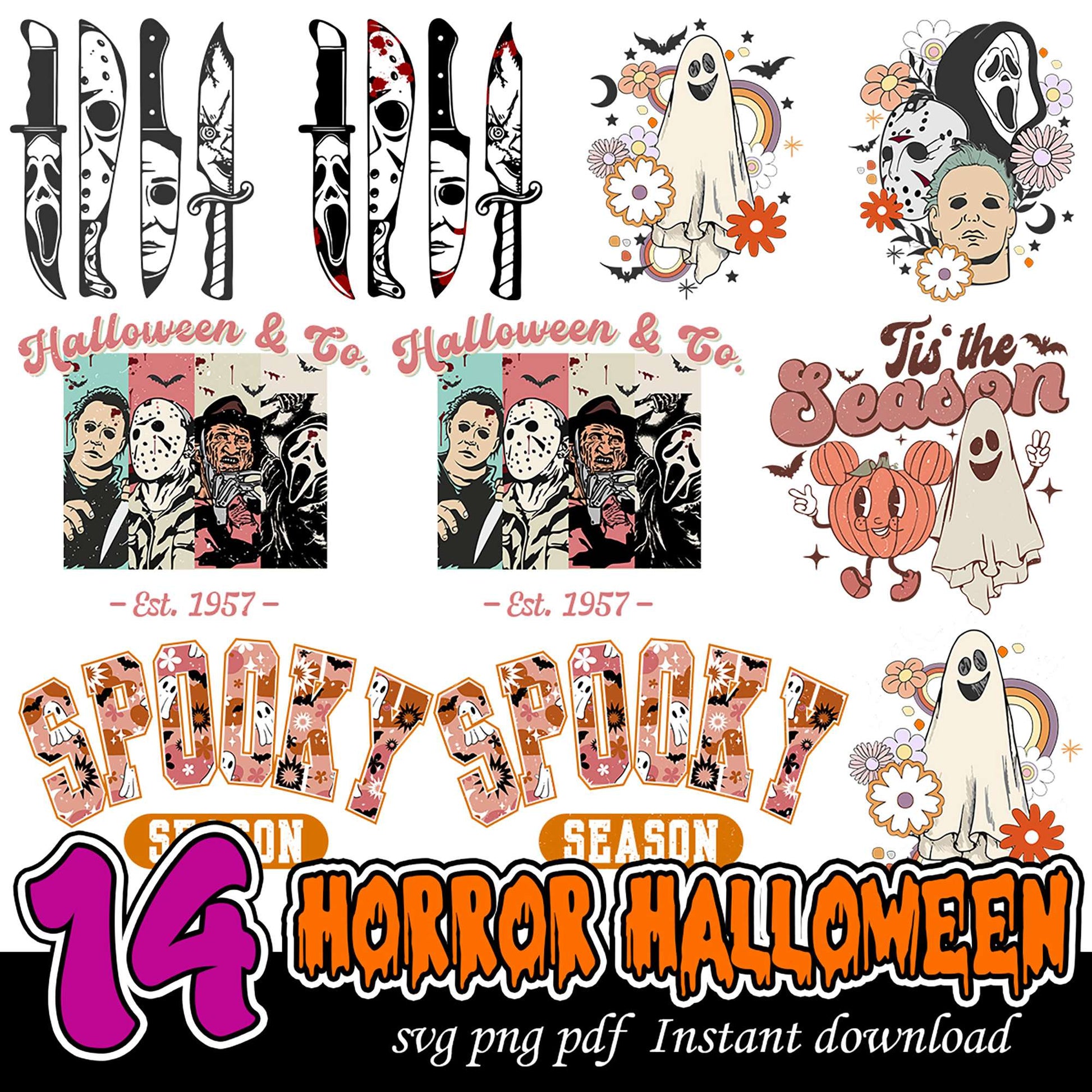 14 Unique Halloween Horror SVG PNG Bundle for Crafts