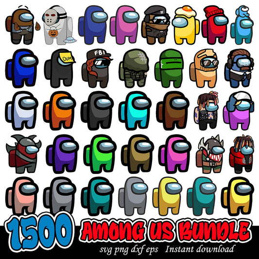 1500 Unique Among Us SVG Bundle Instant Download Kits