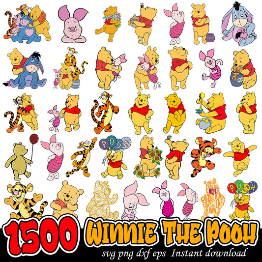 1500 Winnie the Pooh SVG Bundle for Crafting and Decals