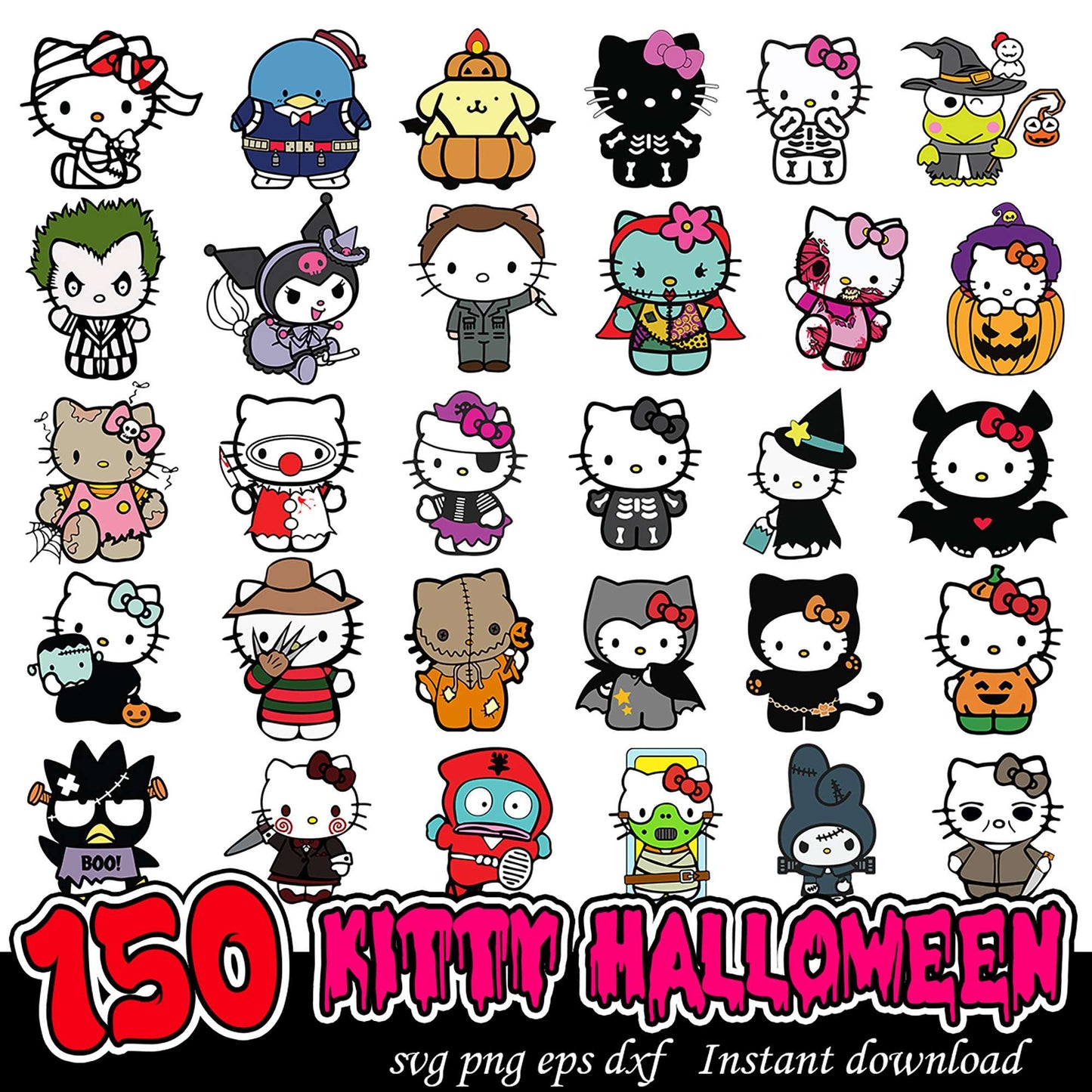 150 Kitty Halloween SVG Bundle